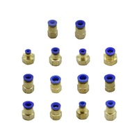 Raccord rapide droit à connexion rapide pour tuyau d'air, filetage femelle 1/8" 3/8" 1/2" 1/4", diamètre extérieur 6/8/10/12mm