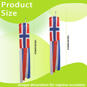 Ducto de Aire 75D de 30 * 45CM con Superficie con Diseño de la Bandera de Noruega y 6 Tiras de 5 * 60CM - Product Image 2