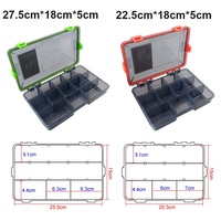 Boîte de pêche multifonctionnelle en plastique ABS de qualité alimentaire, étanche, 27,5 cm * 18 cm * 5 cm et 22,5 cm * 18 cm * 5 cm, vente en gros