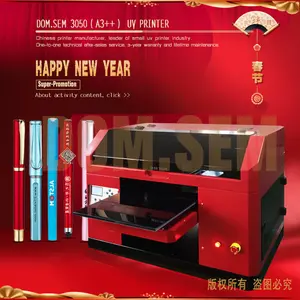 GET BIG COUPON11 DOMSEM 3D Emboss Multicolor A4 A3 Flatbed UV Phone Case Printer Printing Machine For Business Card Pen