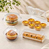 Boîte transparente en PET, barquette inviolable pour gâteaux et biscuits, emballage alimentaire jetable en plastique PET, conteneur à clapet inviolable pour boulangerie, salades et noix