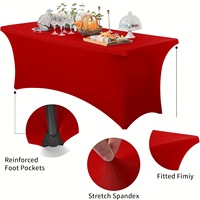Housse de table rectangulaire extensible en polyester et élasthanne avec logo personnalisé, pour tables de 4/6/8 pieds, vente en gros