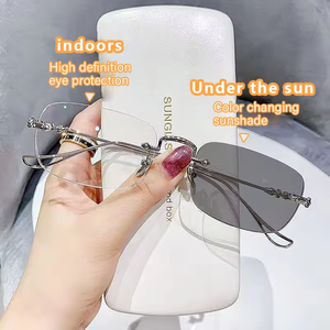 Gafas Sin Montura Fotocromáticas y Antiluz Azul para Mujer Estilo <span class=keywords><strong>Hipster</strong></span> y <span class=keywords><strong>Hombre</strong></span> de Negocios - Product Image 2