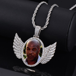 Joyería 2021 superventas moda hiphop joyería Cubic Zircon foto personalizada colgante collar - Product Image 4