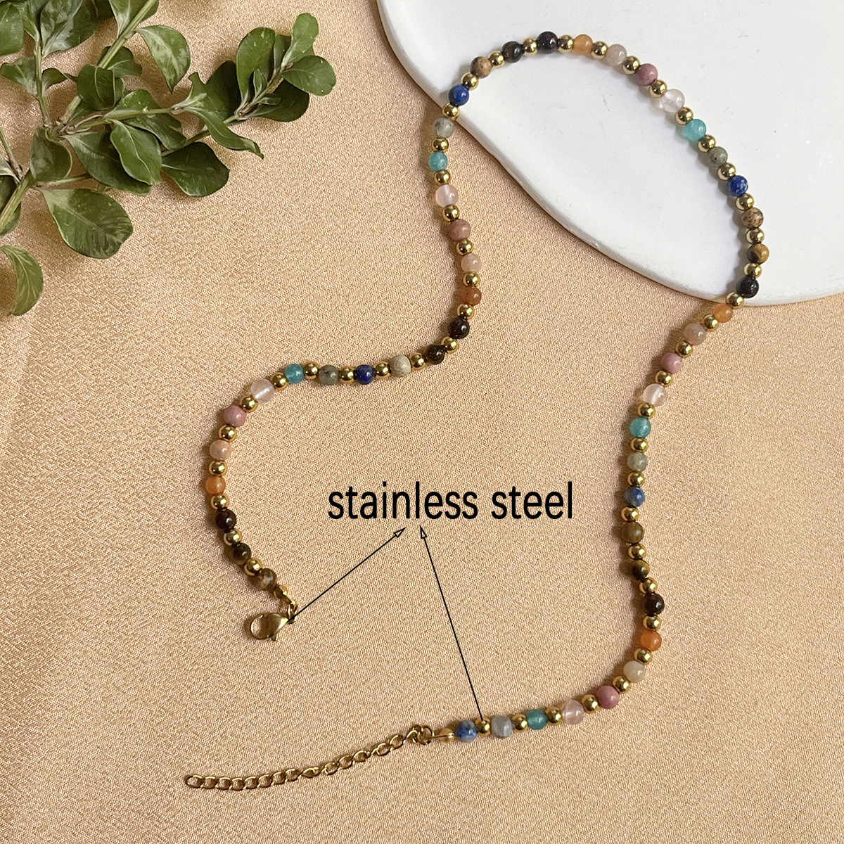 Collier Chakra 4 mm avec vraies pierres