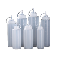 Bouteille en plastique souple givrée de haute qualité de 1000 ml, blanche, avec compte-gouttes et impression sérigraphiée pour ketchup et vinaigrette