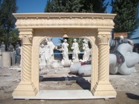 Cheminée en pierre naturelle QuYang de style européen sculptée à la main pour la décoration intérieure