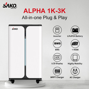 Système de stockage d'énergie solaire domestique tout-en-un SAKO Alpha 1K-3K, batterie LiFePO4 48V, hybride, connecté au réseau - Product Image 1
