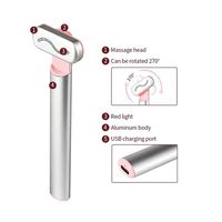 Appareil de soin des yeux 4 en 1, micro-courant, chaleur, éclaircissement des cernes, baguette électrique pour le soin des yeux, anti-âge, thérapie par la lumière rouge, masseur oculaire
