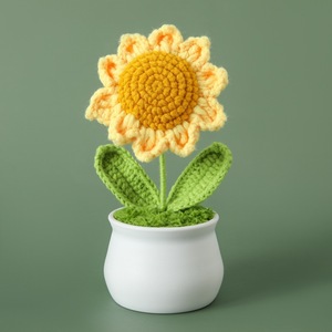 Fait à la main Quatre Saisons Tournesol <span class=keywords><strong>Série</strong></span> Crochet Plantes En Pot Jour De L'enseignant Graduation <span class=keywords><strong>Saison</strong></span> Quatre Saisons Modèles Finis - Product Image 6