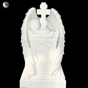 Pierres à tête d'ange <span class=keywords><strong>en</strong></span> marbre blanc, <span class=keywords><strong>pierre</strong></span> naturelle, sur mesure - Product Image 2