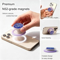 Support de téléphone magnétique liquide à paillettes dégradées, anti-chute, édition limitée boutique, SKU personnalisé, cadeau événementiel, fournitures en gros