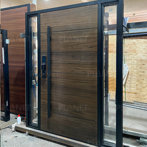 Porte Esterne in Legno di Alta Qualità <span class=keywords><strong>con</strong></span> Vetri Laterali, Porte Frontali Moderne in Legno e <span class=keywords><strong>Vetro</strong></span> - Product Image 3