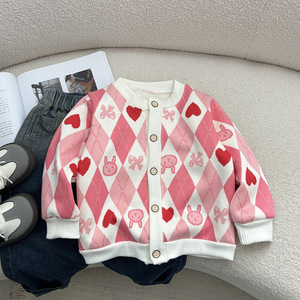 Outono Inverno das crianças Novo Espessamento Versátil Em Torno Do Pescoço Cardigan Jacket Atacado - Product Image 3