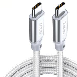 Câble de charge rapide Type-C vers Type-C 240W, cordon de chargeur de données USB-C PD, nylon tressé pour iPhone, tablette, smartphones - Product Image 3