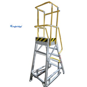 Di động nhôm hồ sơ thang <span class=keywords><strong>5</strong></span> bước với nền tảng làm việc với tay vịn kho bước thang, để sử dụng trong nhà/ngoài trời - Product Image 2