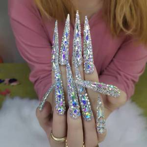 <span class=keywords><strong>Uñas</strong></span> Postizas Extra Largas de Alta Calidad, <span class=keywords><strong>Uñas</strong></span> Postizas de Diamante de Lujo, Curva Elegante, <span class=keywords><strong>Uñas</strong></span> Postizas de Diseño - Product Image 6