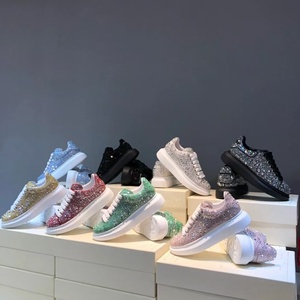 High Quality Luxury Men's Women's Sneakers Flat Microfiber Mesh <b>Lace</b>-Up Breathable Sporty Style Walking Casual Sports Shoes - Product Image 1