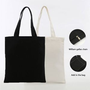 Classic Blank Cotton <b>Plain</b> White Color Custom <b>Canvas</b> Women Tote Shopping Bag for Promotion - Product Image 6