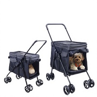 Poussette pour chien et chat de petite et moyenne taille, respirante, imperméable, chariot de transport pour animaux de compagnie, Cochecito Perro Poussette Hundewagen