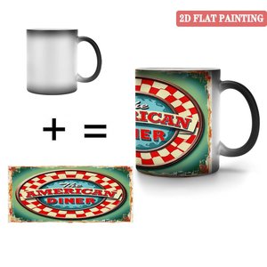 Frosted Black <b>Ceramic</b> <b>Mug</b> 11oz Heat Color Changing Sublimation Cup For Diner Design Printing - Product Image 4