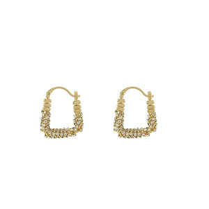 2024 Luxury Silver Geometric Shape Antique Copper Platinum Plated Alloy Ear Clip Hoop Earrings New Hot Trendy Design Women's - Product Image 5