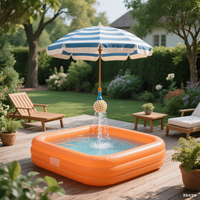Piscine gonflable pour enfants en PVC personnalisée avec auvent, design rectangulaire de 3 mm d'épaisseur pour une utilisation en extérieur