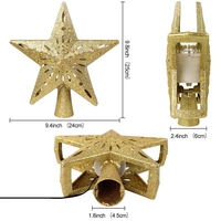 Proyector de Luz LED para la Punta del Árbol de Navidad con Diseño 3D Giratorio, Patrones de Copos de Nieve de Color Dorado, Crea un Haz de Luz Colorido