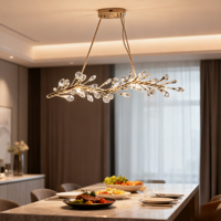 Lustre en cristal en fer forgé de style européen JACKSUN avec un design floral unique pour les îles de la salle à manger