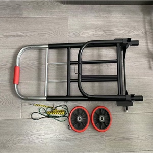 Chariot à bagages industriel portable à deux roues en acier inoxydable, chariot d'épicerie, plate-forme pliable tirée à la main, outils de stockage - Product Image 2