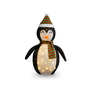 Figura di Pinguino LED 3 Piedi, Illuminazione Decorativa Natalizia, Luce Bianca Calda per Uso Interno ed Esterno - Product Image 1