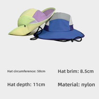 Chapeau Bob Décontracté Personnalisé avec Logo, en Jersey, pour l'Extérieur, Anti-UV, à Large Bord avec Sangle Mentonnière, MOQ 10 Pièces