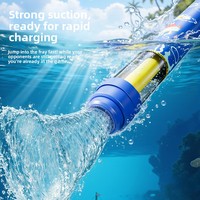 Lanceur de fusées à eau Grechi 3-en-1 en plastique, pistolet à eau avec 3 buses (fusée/colonne d'eau/feux d'artifice), jouet aquatique d'été pour l'extérieur