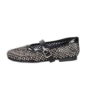 Bailarinas Laura Biagiotti para Mujer, Negras, Talla 37, Planas con Pedrería - Product Image 1