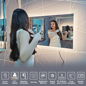 Bán buôn <span class=keywords><strong>36x48</strong></span> inch khung nhôm chiếu sáng LED gương với ánh sáng cho khách sạn phòng tắm IP44 đánh giá - Product Image 3