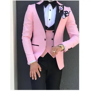 blazer pesta Suppliers-Kustom Lebih Banyak Warna Pernikahan Single Breasted Blazer Rompi Groom Pesta Membuat Pria Suits Jaket