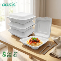 Contenitori per Pranzo Monouso Ecologici Oasis, Sicuri, in Bagassa, Impermeabili, Antigrasso, Biodegradabili, Pronti in 5 Minuti