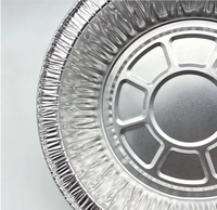 Conteneur rond en aluminium épais de 9 pouces, jetable, avec couvercle, pour la restauration à emporter, logo personnalisé, vente en gros