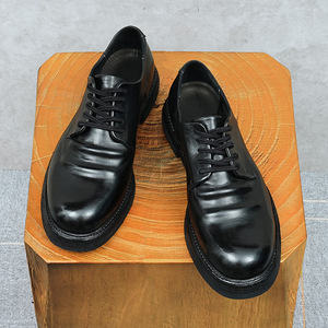 รองเท้าหนังแท้คุณภาพสูงสำหรับผู้ชาย หัวมน พื้นยาง หนังแท้ทั้งคู่ สไตล์ลำลองแบบอ็อกซ์ฟอร์ด - Product Image 2