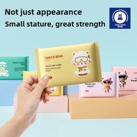 Lingettes humides pour bébé, écologiques, douces, non parfumées, 10 pièces, mini format portable dans une petite pochette pour les voyages