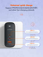 Pengisi Daya LDNIO Q366 65W GaN 3 Port PD QC3.0 Multi-Protokol Pengisian Cepat Adaptor Perjalanan Desain Baru Harga Pabrik CE ROHS