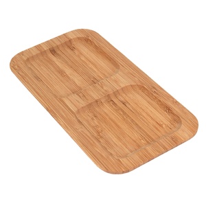 <span class=keywords><strong>Plat</strong></span> de service divisé en bois de bambou rectangulaire/Sauce/Plateaux d'apéritif - Product Image 1