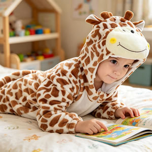 Mono con Capucha de Forro Polar de <span class=keywords><strong>Jirafa</strong></span> para Niños Pequeños, <span class=keywords><strong>Disfraz</strong></span> de Animal para Otoño, Invierno, Halloween, Carnaval, Actuaciones Escénicas - Product Image 2