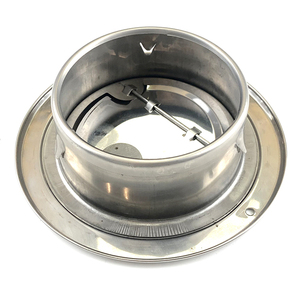 Grille de ventilation externe en acier inoxydable avec volet anti-retour, capot d'évacuation à lame mobile, finition miroir/brossée, design graphique - Product Image 2