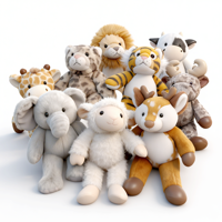 Peluche Lion Tigre Éléphant Élan 23CM – Cadeau Zoo – Jouets en Peluche Animaux – Peluche Éléphant