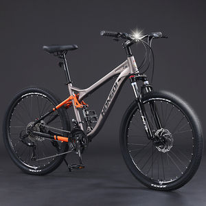 Bicicletta da Montagna 24/26/27 Pollici, 21 Velocità, Freni a Disco Doppi, Telaio in Acciaio al Carbonio, per Ragazzi e Uomini, Ideale per Scuola, Lavoro, Campeggio Estivo - Product Image 1