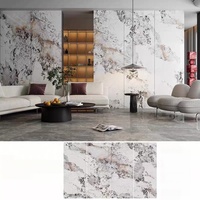 Planche en PVC marbré brillant moderne 1220*2600mm, feuille de marbre UV laminée, imperméable et ignifuge pour la décoration murale des hôtels