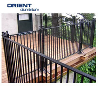 Rampe en aluminium USA CA, revêtement en poudre noire, main courante d'escalier en aluminium, systèmes de rampes en aluminium certifiés CE