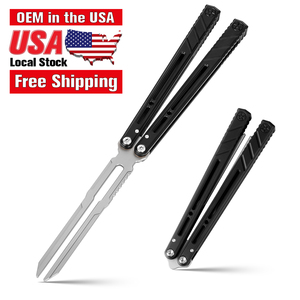 Cuchillo <span class=keywords><strong>Balisong</strong></span> de Alta Calidad con Mango de Aleación de Aluminio, Cuchillo Mariposa de Entrenamiento Delux, Cuchillo Mariposa Plegable de Acero al Carbono - Product Image 1