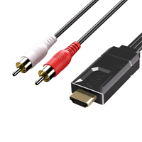 Câble convertisseur audio analogique HDMI ARC vers 2RCA Cinch L/R, connecteur plaqué or, extracteur audio ARC pour amplificateur TV, barre de son